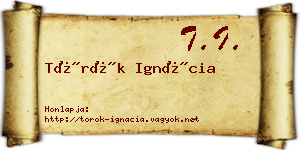 Török Ignácia névjegykártya